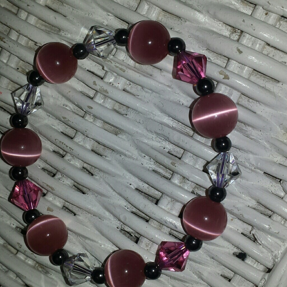 Swarovski Crystal, Cat Eye, glass pearl Bracelet